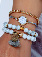 Load image into Gallery viewer, Pulseira de fantasia de turquesa com pom pom para mulheres

