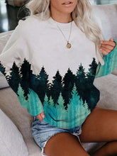 Load image into Gallery viewer, Moletom casual de gola redonda com estampa montanha
