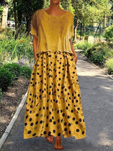 Load image into Gallery viewer, Conjunto de vestido feminino de manga curta com bolinhas
