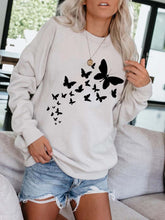 Load image into Gallery viewer, Mariposa white long sleeve sweatshirt
