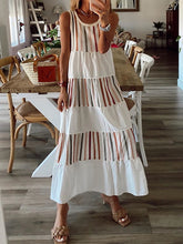 Load image into Gallery viewer, Vestido maxi listrado sem mangas arco-íris
