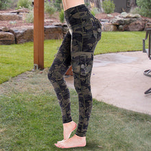 Load image into Gallery viewer, Sacos de bambu ecológicos camuflagem leggings guerreiro calças de ioga
