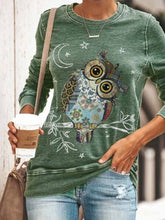 Load image into Gallery viewer, Moletom feminino Owl Star Moon Print

