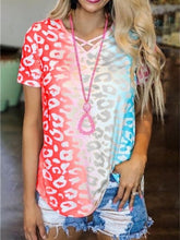 Load image into Gallery viewer, Rainbow Gradient V-Neck Short Sleeve T-Shirt
