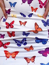 Load image into Gallery viewer, Long dress with colorful butterfly print
