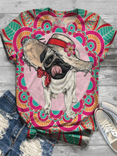Load image into Gallery viewer, Camiseta de manga corta con estampado animal multicolor
