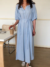 Load image into Gallery viewer, Vestidos maxi com decote em V Macaron

