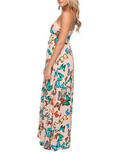 Load image into Gallery viewer, V-neck long dress with butterfly print Lady
