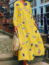 Load image into Gallery viewer, Women's Cozy Butterfly Print Dress
