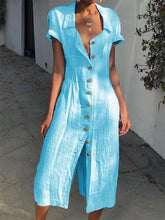 Load image into Gallery viewer, Women's buttoned cotton shirt dress
