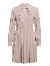Load image into Gallery viewer, Chiffon Long Sleeves A Line Pure Color Dresses
