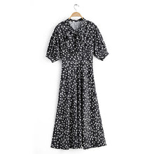 Load image into Gallery viewer, V-neck dress with bow print
