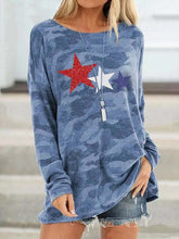 Load image into Gallery viewer, Camouflage top with star print
