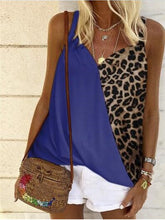 Load image into Gallery viewer, Casual tank top with leopard stitching
