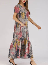 Load image into Gallery viewer, Loose vintage ethnic cotton dress for women
