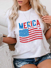 Load image into Gallery viewer, Camiseta casual do Dia da Independência com a bandeira da Merica
