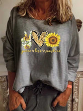 Load image into Gallery viewer, Camiseta casual extragrande con estampado de girasol
