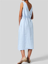 Load image into Gallery viewer, Vestidos sin mangas con cuello en V y botones
