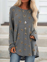 Load image into Gallery viewer, Camiseta de manga comprida com estampa de leopardo
