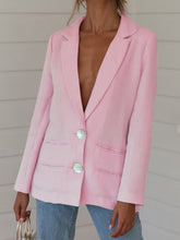 Load image into Gallery viewer, Women's cotton and linen blazer
