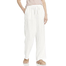 Load image into Gallery viewer, Pantalón de lino con bolsillos deslizantes en la cintura
