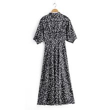 Load image into Gallery viewer, V-neck dress with bow print
