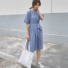 Load image into Gallery viewer, Short sleeve dress with bow
