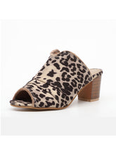Load image into Gallery viewer, Sandalias de tacón alto de leopardo de moda salvaje para mujer

