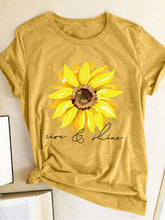 Load image into Gallery viewer, Sunflower round neck T-shirt with short sleeves sparkling sun flower
