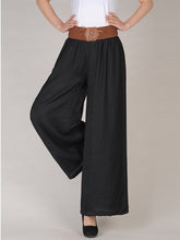 Load image into Gallery viewer, Calça casual feminina de linho de algodão com perna larga
