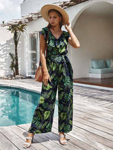 Load image into Gallery viewer, Loose-fit floral print ruffle jumpsuit
