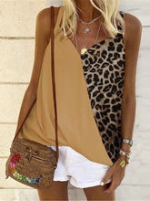 Load image into Gallery viewer, Casual tank top with leopard stitching
