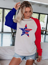Load image into Gallery viewer, American Flag Star Happy 4th of July Sweatshirt
